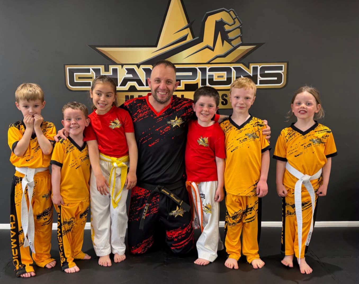 Champions Martial Arts members training at the Faringdon dojo